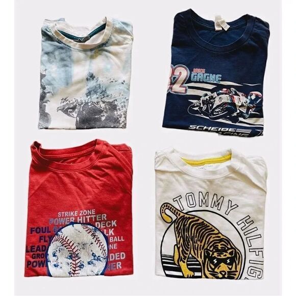 Tommy Hilfiger Boys Cotton Short Sleeves Bundle Tops SZ M - Picture 1 of 9